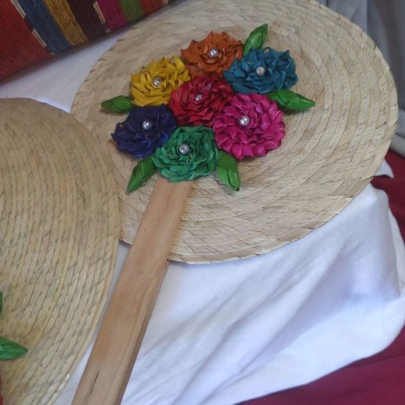#New set Mexican hat and bag with hand fan handmade - Picture 3 of 6
